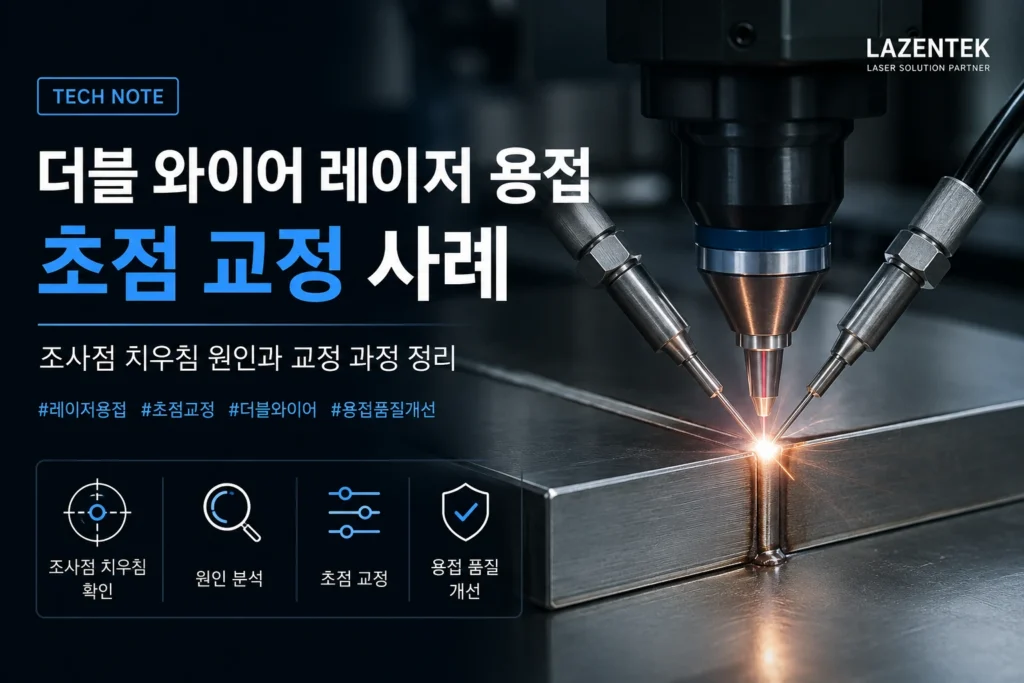 더블 와이어 레이저 용접 초점 교정 사례와 조사점 위치 점검